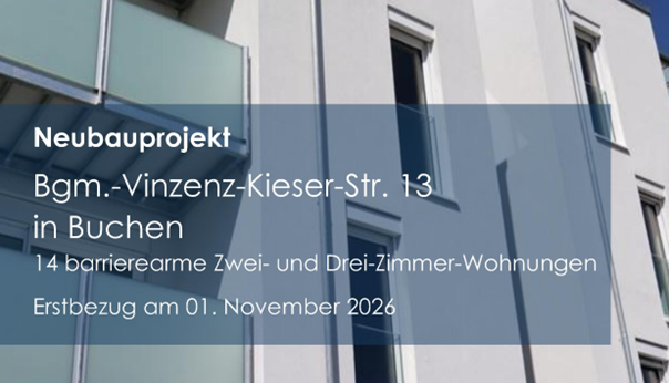 Buchen: Erstbezug - Barrierearme 2-Zimmer-Neubauwohnung mit moderner Ausstattung und Balkon